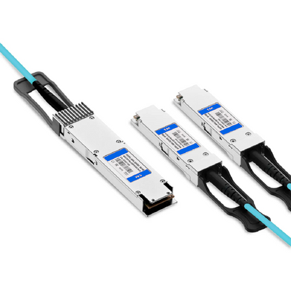 FyberOptix 5m (16ft) Generic Compatible 200G QSFP-DD 8 x 25G NRZ to 2 x 100G QSFP28 4 x 25G NRZ Active Optical Breakout Cable