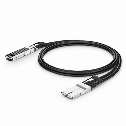 FyberOptix 1m (3ft) Generic Compatible 800G OSFP 8 x 100G PAM4 Finned Top to 2 x 400G QSFP112 4 x 100G PAM4 Passive Direct Attach Copper Breakout Cable