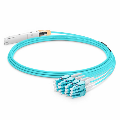 FyberOptix 20m (66ft) Generic Compatible 200G QSFP-DD 8 x 25G NRZ to 8 x 25G LC Duplex Active Optical Breakout Cable