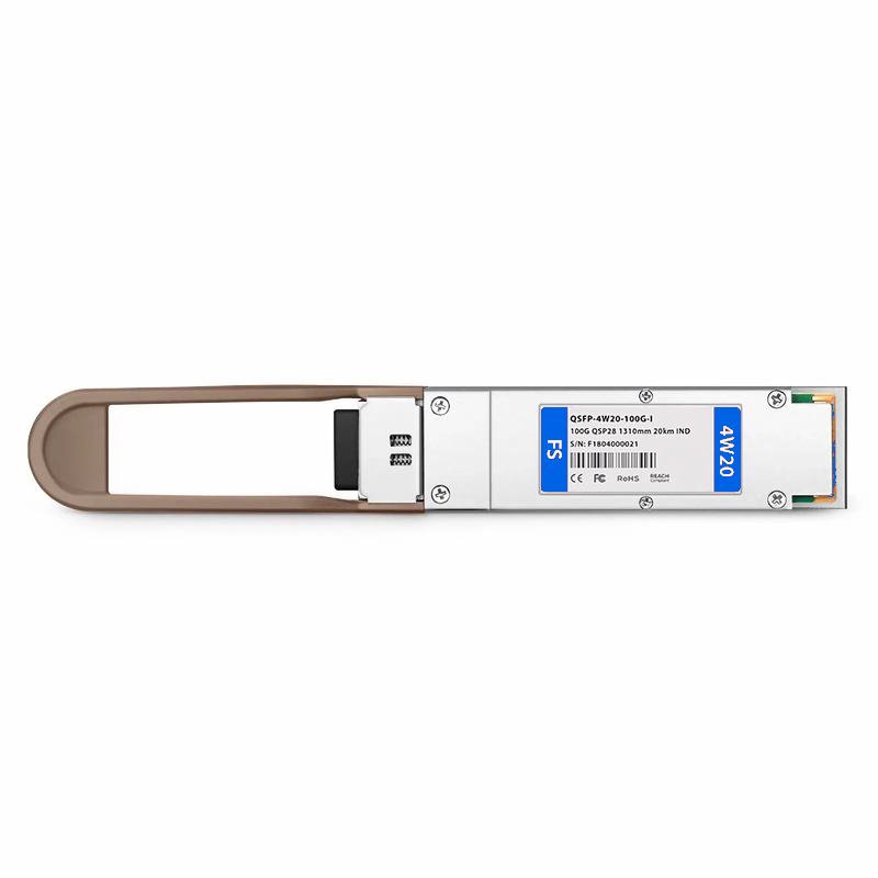 FyberOptix Cisco Compatible 100GBASE-4WDM-20 QSFP28 4 x 25G NRZ 1310nm 20km DOM Duplex LC /UPC SMF Optical Transceiver Module (Industrial)