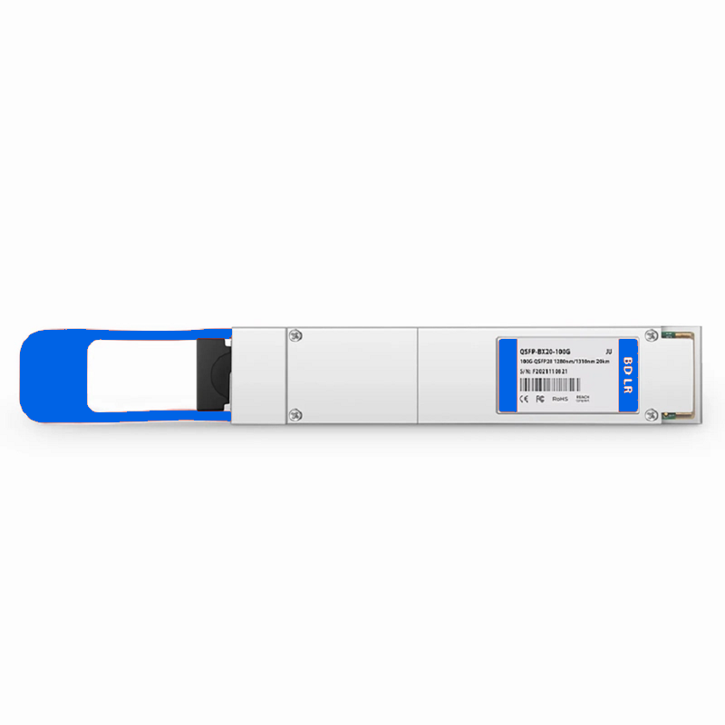 FyberOptix Juniper Compatible 100GBASE-BX20-D QSFP28 BiDi 4 x 25G NRZ 1310nm-TX/1280nm-RX 20km DOM Simplex LC/UPC SMF Optical Transceiver Module