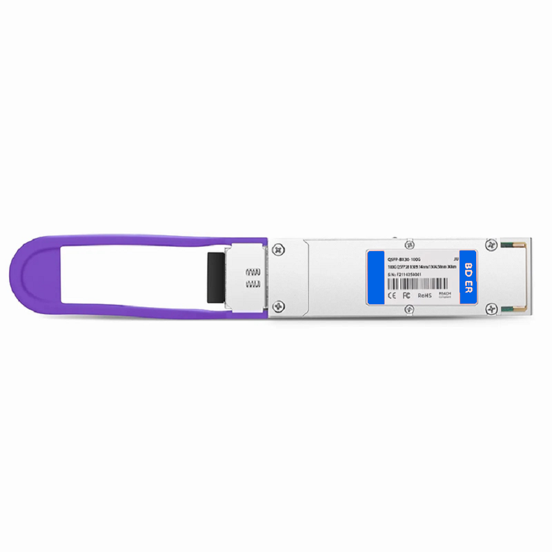 FyberOptix Cisco Compatible 100GBASE-BX30-U QSFP28 BiDi 4 x 25G NRZ 1304.58nm-Tx/1309.14nm-Rx 30km DOM Simplex LC/UPC SMF Optical Transceiver Module