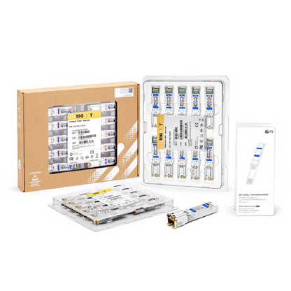 FyberOptix HW Compatible 10GBASE-T SFP+ Copper 30m RJ-45 Transceiver Module with Reduced Power Consumption (LOS)