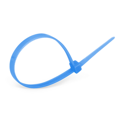 FyberOptix 100Pcs/Pack 6in.L x 0.15in.W Self-Locking Nylon Cable Ties, Blue