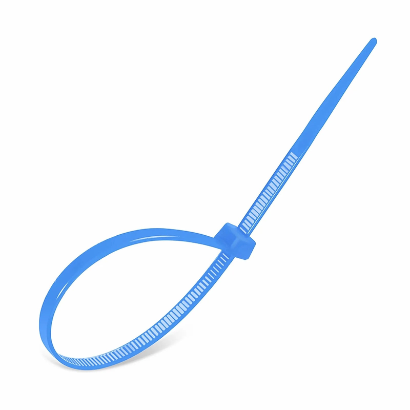 FyberOptix 100Pcs/Pack 8in.L x 0.18in.W Self-Locking Nylon Cable Ties, Blue