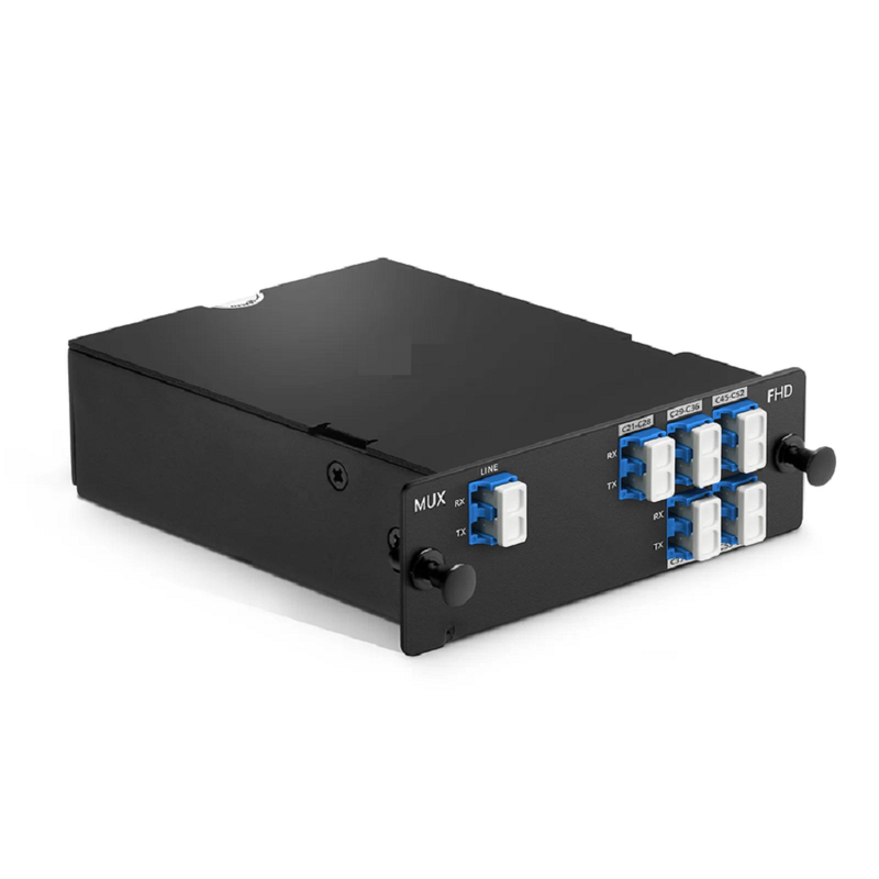 FyberOptix 4 Channels DWDM Mux Demux, 100GHz C21-C24, with Monitor and Expansion Port, 2.75dB Typical IL, LC/UPC, Single Fiber, Side-A, High Density, FHDA Plug-in Module