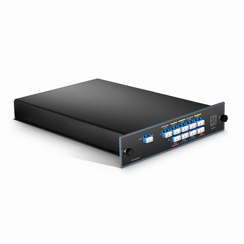 FyberOptix 9 Channels CWDM Mux Demux, 1270-1590nm, 2.4dB Typical IL, LC/UPC, Single Fiber, Side-A, FMU Plug-in Module
