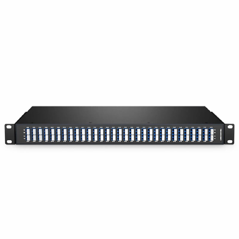 FyberOptix 64 Channels DWDM Mux Demux, Super C-band 75GHz 191.3625-196.0875THz, with Monitor Port, 5.8dB Typical IL, LC/UPC, Dual Fiber, FMU 1U Rack Mount
