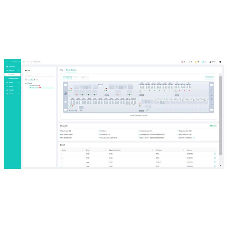 FyberOptix AmpCon-T Management System forFOOTN/WDM Devices, Includes Visual Monitoring, Centralized Management and Intelligent Analysis