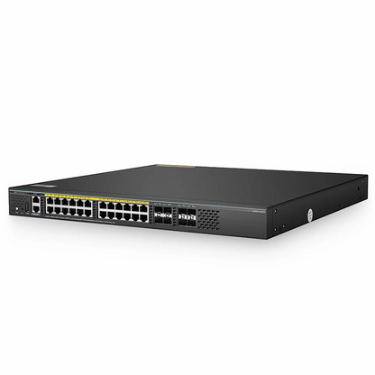 FyberOptix S5860-24XB-U, 24-Port Ethernet L3 PoE++ Switch, 24 x 10GBASE-T/Multi-Gigabit, 4 x 10Gb SFP+, with 4 x 25Gb SFP28 Uplinks, Support Stacking, Broadcom Chip