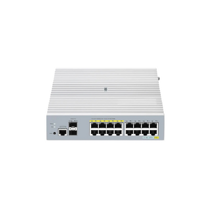 FyberOptix S3100-16TF-P, 16-Port Gigabit Ethernet L2+ PoE+ Switch, 8 x PoE+ Ports@125W, 8 x 1Gb RJ45, with 2 x 1Gb SFP Uplinks, Broadcom Chip, Fanless