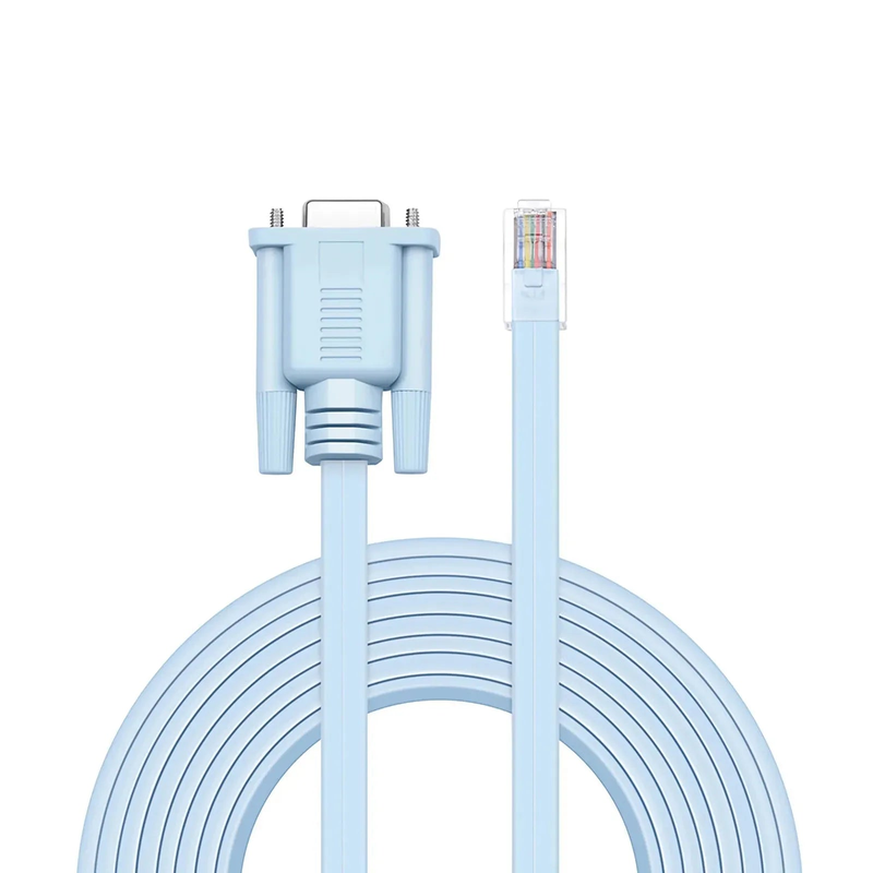 FyberOptix 7ft (2m) RJ45 (Male) to DB9 (Female) Console Cable, Blue