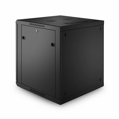 FyberOptix 12U GW600-Series 19" 4-Rails Wall Mount Cabinet with Glass Front Door