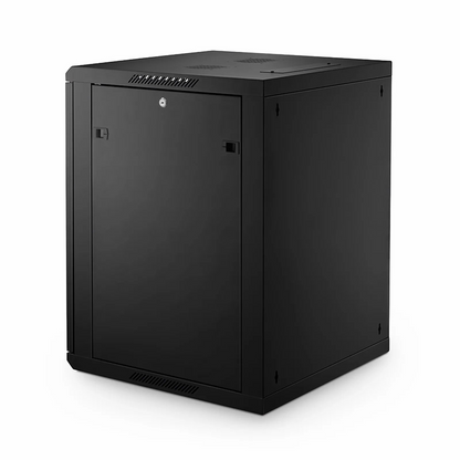 FyberOptix 15U GW600-Series 19" 4-Post Wall Mount Cabinet with Glass Front Door