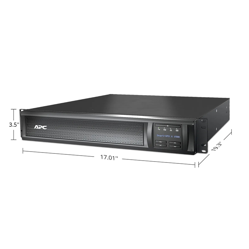 FyberOptix APC Smart-UPS X, Line Interactive, 1500VA/1350W, 120V, 8 x NEMA 5-15R Outlets, SmartConnect & SmartSlot, 1 Replaceable Battery Module Included, Rack 2U/Tower Convertible