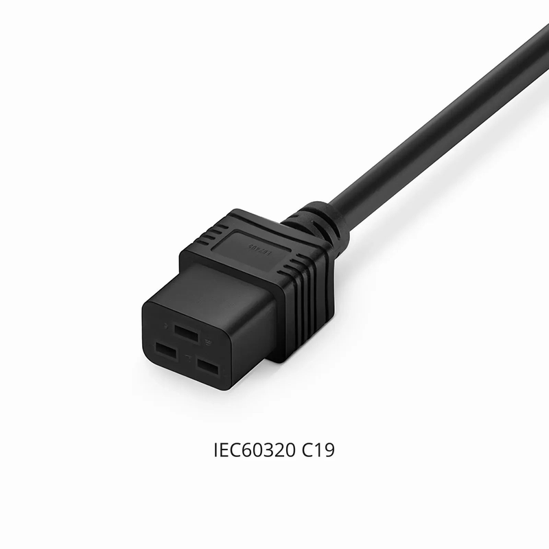 FyberOptix 3ft (0.9m) IEC60320 C14 to IEC60320 C19 14AWG 250V/15A Power Cord, Black
