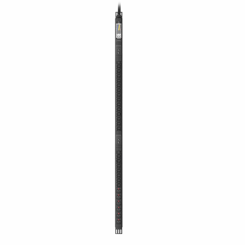 FyberOptix 14.49kW Single-Phase 63A/230V Basic Rack PDU, 21 x C13 & 6 x C19 Outlets, IEC309 63A 2P + E Plug, 10ft Cord, 0U Vertical