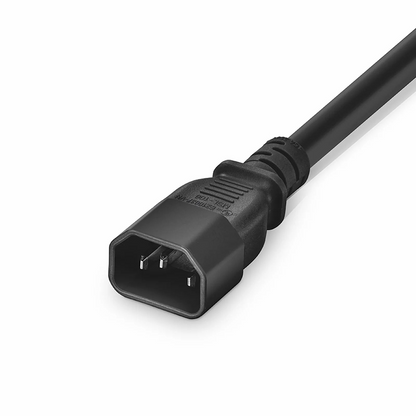 FyberOptix 10ft (3m) IEC60320 C14 to IEC60320 C21 Heavy-Duty 14AWG 250V/15A Power Cord, Black