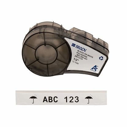 FyberOptix 0.25in.Wx 252in.L Panel Labels with Ribbon for M210 and M211 Printers, Black on White