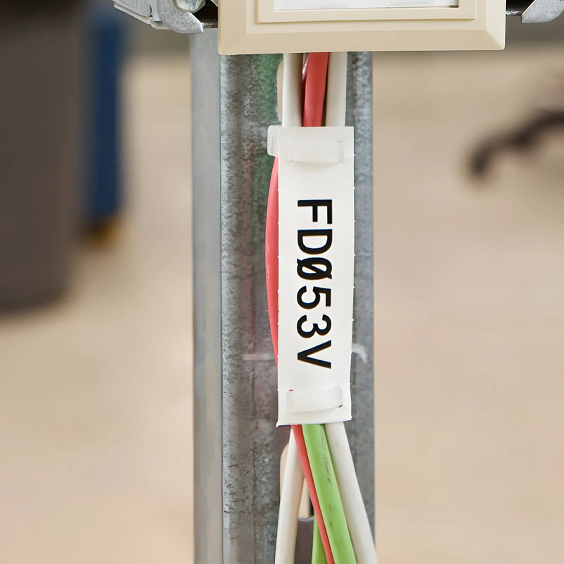 FyberOptix 3 in.H x 0.758 in.W Cable Tie Labels for M611 Printers, White, 100 Labels/Roll