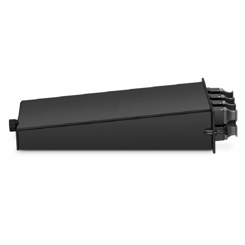 FyberOptix FHDA MTP® Splice Cassette with Ribbon Pigtails, 96 Fibers OM4 Multimode, 8 x MTP®-12 UPC (Male) Key Up to Key Down (Black) Adapter, 0.35dB Max.