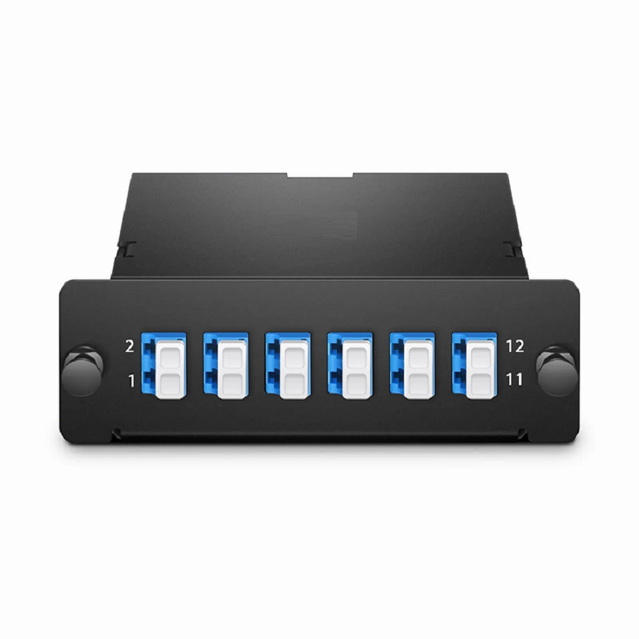 FyberOptix FHDA MTP®-LC Cassette, OS2 Single Mode, Universal, 12 Fibers, MTP®-12 (Male) to 6 x LC Duplex (Blue), 0.35dB Max.