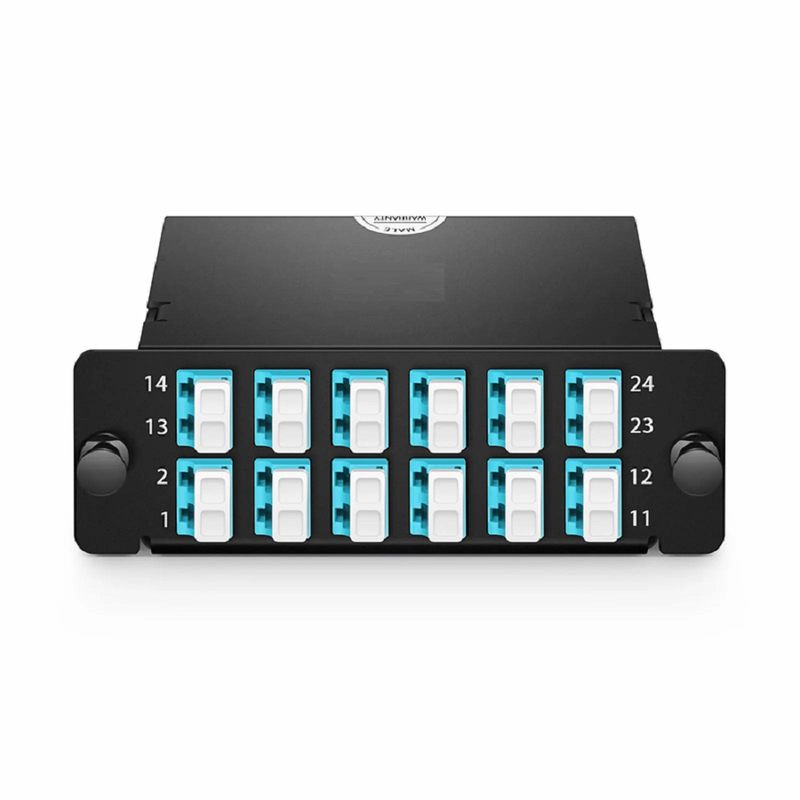 FyberOptix FHDA MTP®-LC Cassette, OS2 Single Mode, Type A, 24 Fibers, MTP®-24 (Male) to 12 x LC Duplex (Blue), 0.35dB Max.