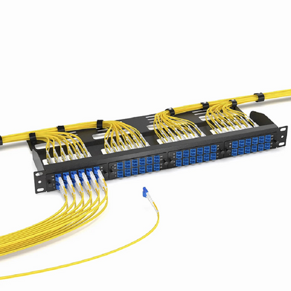 FyberOptix FHDA Fiber Adapter Panel, 24 Fibers OS2 Single Mode, 12 x LC UPC Duplex (Blue) Adapter, Ceramic Sleeve