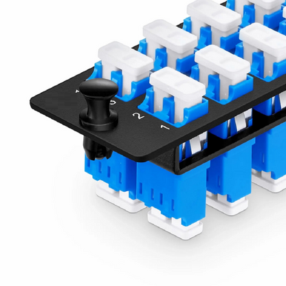 FyberOptix FHDA Fiber Adapter Panel, 24 Fibers OS2 Single Mode, 12 x LC UPC Duplex (Blue) Adapter, Ceramic Sleeve