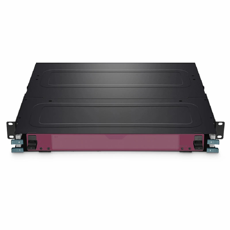 FyberOptix FHXA Standard Density 1U Rack Mount Enclosure Unloaded, 2-layer Sliding Drawer, Holds up to 8 x FHXA Base-12 Cassettes, 96 Fibers (LC)
