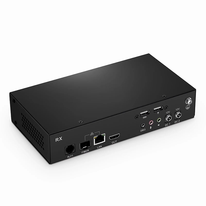 FyberOptix 4K HDMI USB HID IP KVM Matrix Receiver Set with Audio and EDID over Fiber Optic Cable for 20km and Cat5e/6/6a/7 for 120m, 3840x2160@60Hz