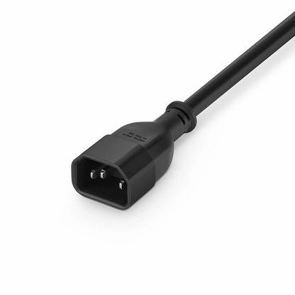 FyberOptix 2ft (0.6m) IEC60320 C14 to IEC60320 C13 16AWG 250V/13A Power Extension Cord, Black