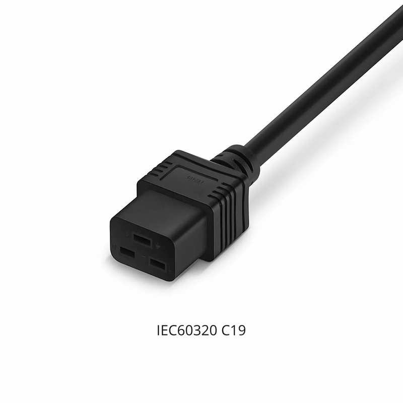 FyberOptix 3ft (0.9m) IEC60320 C20 to IEC60320 C19 14AWG 250V/16A Power Extension Cord, Black