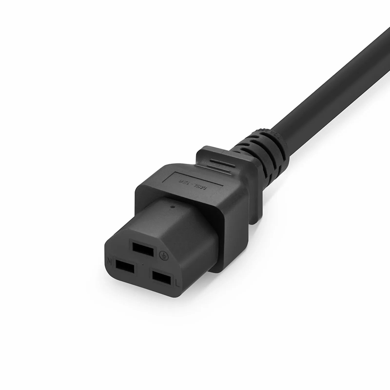 FyberOptix 6ft (1.8m) IEC60320 C14 to IEC60320 C21 Heavy-Duty 14AWG 250V/15A Power Cord, Black