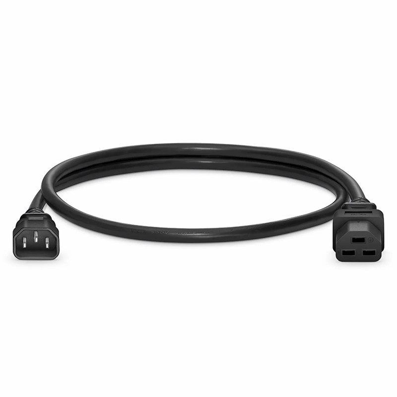 FyberOptix 2ft (0.6m) IEC60320 C14 to IEC60320 C21 Heavy-Duty 14AWG 250V/15A Power Cord, Black