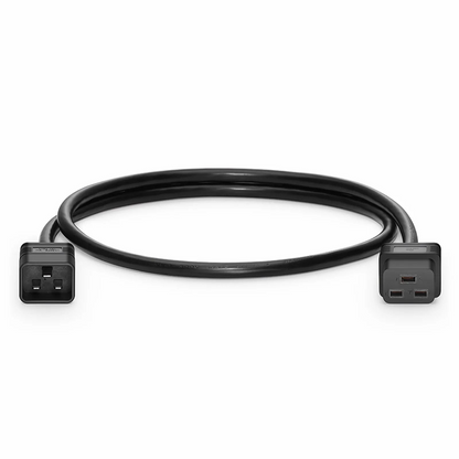 FyberOptix 3ft (0.9m) IEC60320 C20 to IEC60320 C19 12AWG 250V/20A Power Extension Cord, Black