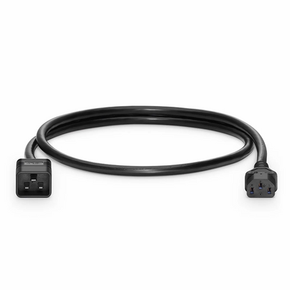 FyberOptix 3ft (0.9m) IEC60320 C20 to IEC60320 C13 14AWG 250V/15A Power Cord, Black