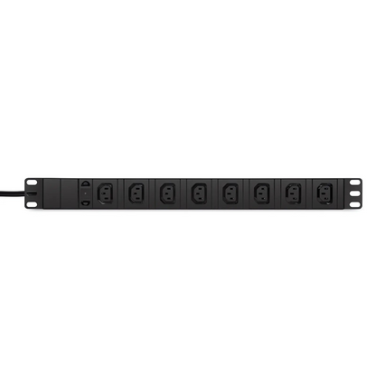 FyberOptix 1.20kW Single-Phase 10A/120V Basic Rack PDU, 8 x C13 Outlets, IEC320 C14 Plug, 10ft Cord, 1U Rack-Mount