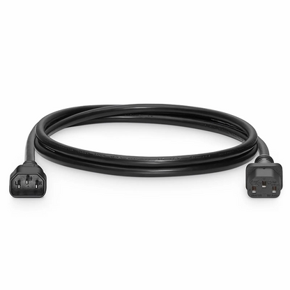 FyberOptix 6ft (1.8m) IEC60320 C14 to IEC60320 C13 Heavy-Duty 14AWG 250V/15A Power Extension Cord, Black