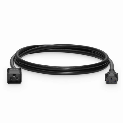FyberOptix 6ft (1.8m) IEC60320 C20 to IEC60320 C13 14AWG 250V/10A Power Cord, Black