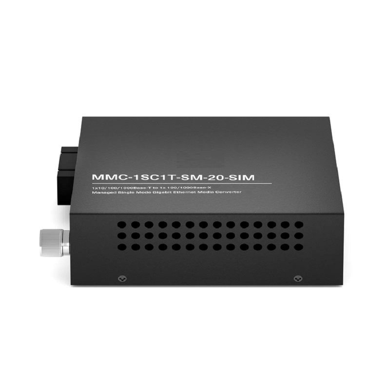 FyberOptix Managed 1x 100M/1G/2.5G/5G/10GBase-T RJ45 to 1x 10GBase-X SFP+ 10Gigabit Ethernet Media Converter, Slide-in Module, American Plug Standard