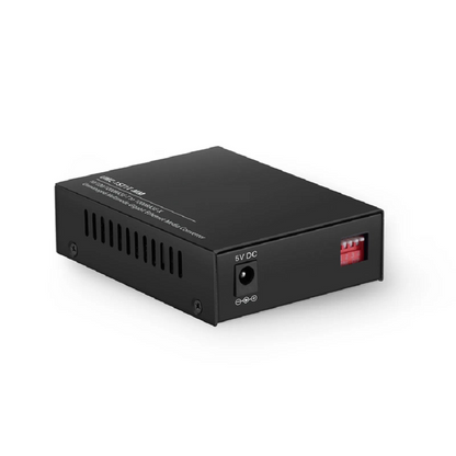 FyberOptix Unmanaged 1x 10/100/1000Base-T RJ45 to 1x 1000Base-X Single Mode ST 1310nm 20km Gigabit Ethernet Media Converter, American Plug Standard