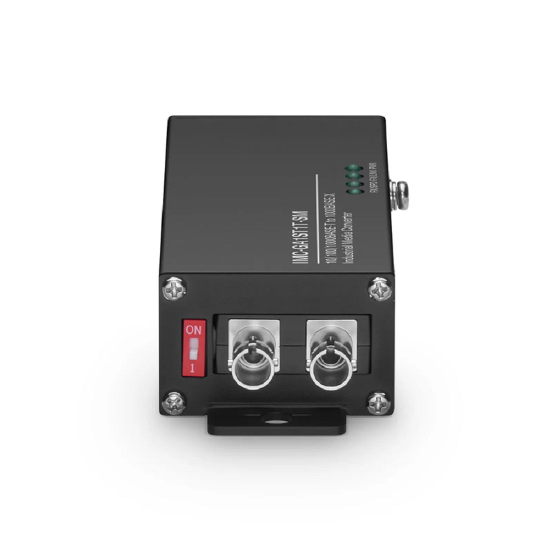 FyberOptix Mini Industrial Unmanaged 1x 10/100/1000Base-T RJ45 to 1x 1000Base-X Single Mode ST 1310nm 20km Gigabit Ethernet Media Converter, American Plug Standard