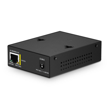 FyberOptix IES1100W-2PD, 1-Port 10/100M Fast Ethernet Long Reach PoE over Coaxial Injector, 1 x PoE+ Input to 1 x BNC Female Output, -20 to 70A°C Operating Temperature