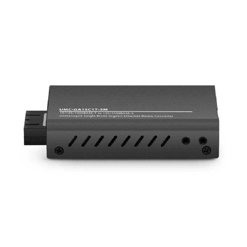 FyberOptix Mini Unmanaged 1x 10/100/1000Base-T RJ45 to 1x 100/1000Base-X Single Mode SC 1310nm 10km Gigabit Ethernet Media Converter, American Plug Standard