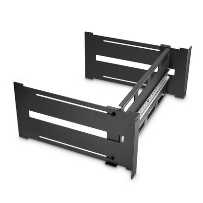 FyberOptix Adjustable DIN Rail Bracket for EIA 19" Mount, 4U, Black