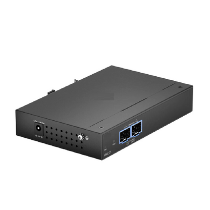 FyberOptix Managed 1x 10GBase-X to 1x 10GBase-X 2SFP+ 10Gigabit Ethernet Media Converter, European Plug standard
