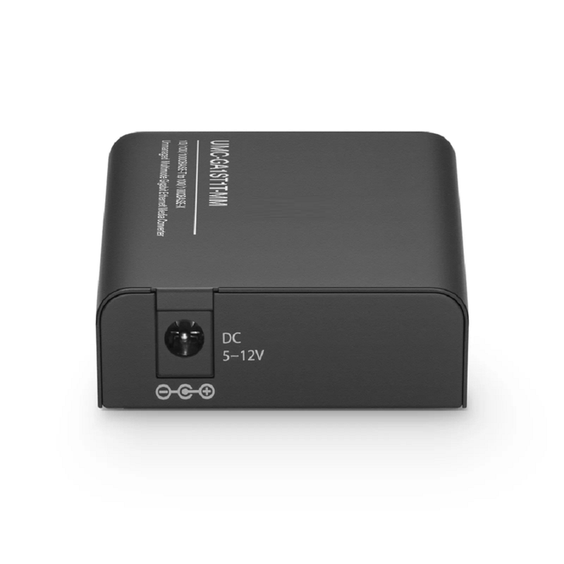 FyberOptix Mini Unmanaged 1x 10/100/1000Base-T RJ45 to 1x 100/1000Base-X Multimode ST 850nm 220/550m Gigabit Ethernet Media Converter, British Plug Standard