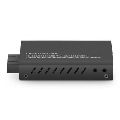 FyberOptix Mini Unmanaged 1x 10/100/1000Base-T RJ45 to 1x 100/1000Base-X Multimode SC 850nm 220/550m Gigabit Ethernet Media Converter, European Plug Standard