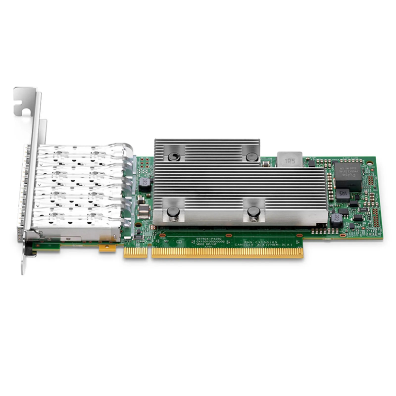 FyberOptix BroadcomA® BCM957504-P425G Ethernet Network Interface Card, P425G 25GbE Quad-port SFP28, PCIe 4.0 x16, Standard & Low Profile